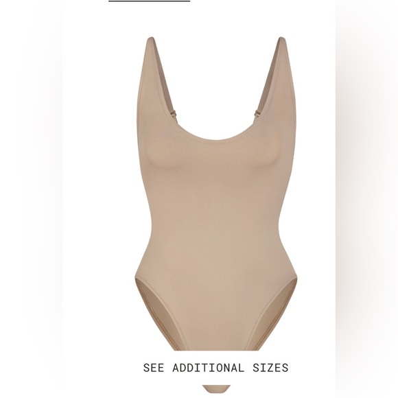 Skims Scoop Neck One Piece Swimsuit Desert Color - Picture 3 of 5